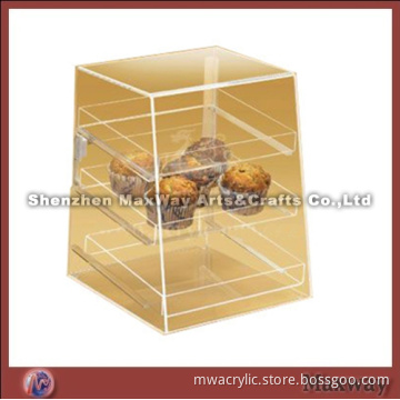 Brown Hot Selling 2 Tiers Acrylic/Lucite Bakery/Donut Case